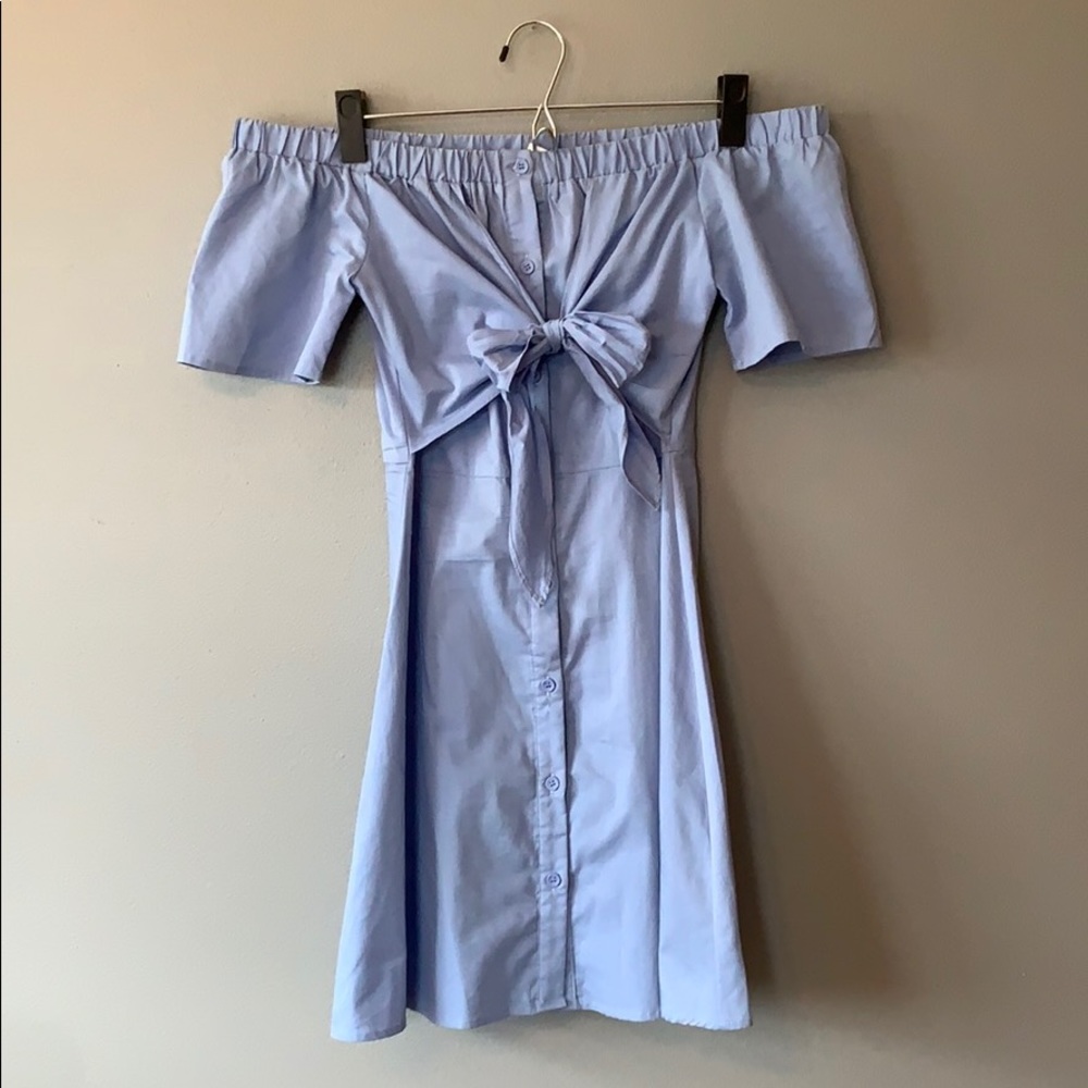 Off-the-Shoulder Linen Dress